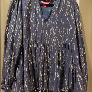 Lilly Pulitzer Sarita Silk Top in Navy